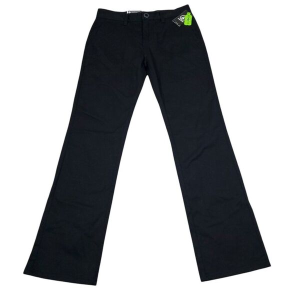 Volcom Frickin Modern Straight Stretch Chino Pants Youth Boys Size 27 Black - Picture 1 of 8